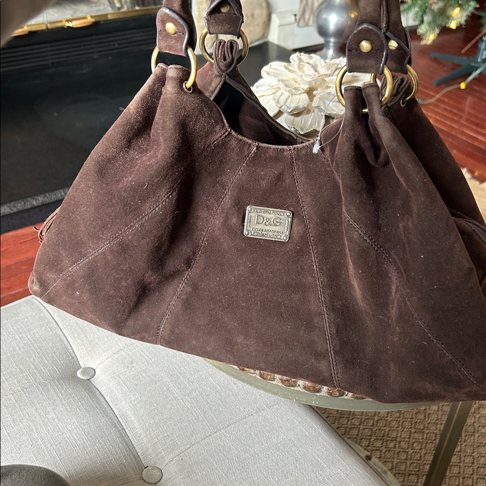 D&G Brown Suede Shoulder Bag
